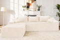 HABUTWAY 101'' Modular Sectional Sofa Cloud Couch with Deep Seat, Modern L-Shaped Convertible Couches Upholstered Couch with Chaise for Living Room Bedroom(Beige, Left-Facing Chaise)