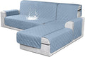 VANSOFY Sectional Couch Covers 100% Waterproof L Shaped Sofa Slipcover 3pcs Reversible Chaise Lounge Cover for Sectional Sofa Furniture Protector Cover for Pets Dog Cat(Small, Azuree)