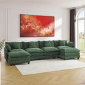 U-Shaped Cloud Chenille Sofa Sectional Couch with 2 Ottomans, 146" Modular Sofa for Large Spaces, Ultimate Comfort with Deep Seats & Pillows, Solid Frame, 1YR Warranty
