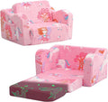 MeMoreCool Glowing Pink Fairy Kids Chair, 2-in-1 Fold-Out Kids Couch and Sofa for Girls Ages 1-3, Comfy Foam Lounger for Playroom Nursery with Glow in the Dark Design and Washable Cover | Reading, Relaxing