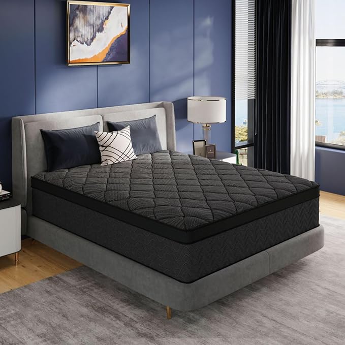 Twin Size Mattress, 12 Inch Luxury Hybrid Twin Mattress in a Box, Medium Firm Mattresses with Cooling Gel Memory Foam & Pocket Springs, Double Additional Support, 365-Night Trial