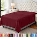 Utopia Bedding Flat Sheet - 1 Pack (Twin, Burgundy)- Soft Brushed Microfiber Fabric - Shrinkage & Fade Resistant Top Sheet - Easy Care Bed Sheet