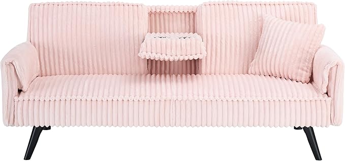 Minimalist Style Straight Line Corduroy Sofa for Living Room and Bedroom Comfortable Sitting and Lying Modern Home Furniture