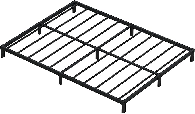 DiaOutro 7 Inch King Bed Frame Heavy Duty Low Profile Metal Platform No Box Spring Needed Mattress Foundation, Easy to Assembly, Noise Free, Black