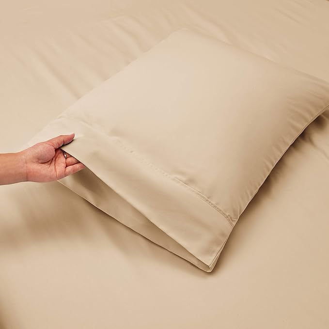 Hearth & Harbor Extra Deep Pocket Sheets - Fits Mattress 18-24 Inches Deep - Extra Deep Pocket Split King Size Sets - 7 Piece Split King Size - Cream