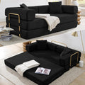 HANXIN 78 Inch Convertible Sleeper Sofa Bed, Folding Floor Mattress Couch with Fixed-Shape Frame, Futon Boneless Couch Lounge Loveseat with Pull Out Bed, No Assembly Required (Black)