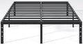NEW JETO Metal Bed Frame,Full Size Bed Frame with Storage Space,Heavy Duty Sturdy Mattress Foundation,Easy Assembly,No Box Spring Needed, Black,18 Inch,Full