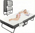 MAMIZO Foldable Bed,Portable Bed,Folding Bed with Mattress,75" x 31" Twin Size Rollaway Bed with Mattress for Adults,Metal Frame with Memory Foam Mattress,for Bedroom,Office,Camp,No Assembly Required