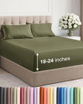 Extra Deep Twin XL Sheet Set - 4 Piece Breathable and Cooling Sheets - Hotel Luxury Bedding for Women, Men, Kids & Teens - Easy & Secure Fit - Soft and Wrinkle Free - Extra Deep Pockets - Sage Green