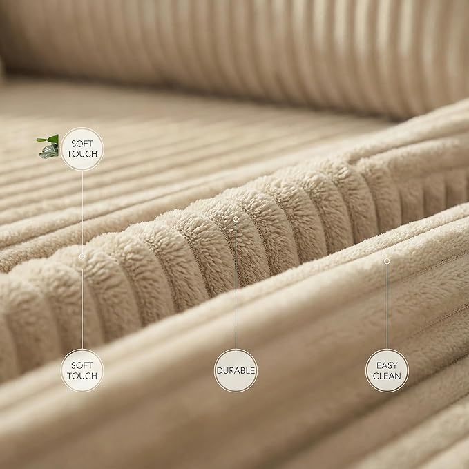 109“L-Shaped Sectional Sofa Boneless Couch Upholstery Cloud Modular Couch with Chaise No Assembly Required Corduroy Fabric Combination Deep Seat Living Room Bedroom(Camel, Left Hand Facing)