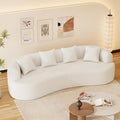 107" Curved Sofa for Living Room, Modern Chenille Cloud Couch Sofa, Luxury Plush Extra Deep 4-Seater Oversized Boucle Couch for Small Spaces, Apartment‌, No Assembly Required, Cream White