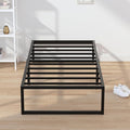 EMODA 14 Inch Narrow Twin Bed Frame 30x75, Heavy Duty Metal Platform No Box Spring Needed, Easy Assembly Noise Free, Black