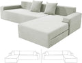 ZNSAYOTX Sectional Couch Covers, Stretch Jacquard Slipcovers with Elastic Bottom for L-Shape Sectional Sofa, 2 Pcs Pet Friendly Modular Sofa Protector (3 Seat Couch + 2 Seat Chaise, Ivory)