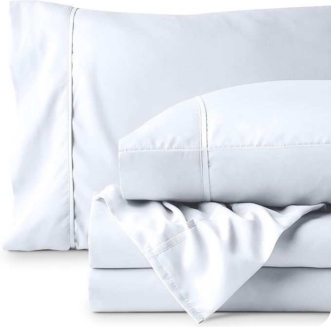 Bare Home RV Bunk Sheet Set - 1800 Ultra-Soft Microfiber RV Bunk Bed Sheets - Double Brushed - Deep Pockets - Easy Fit - 3 Piece Set - Bedding Sheets & Pillowcases (RV Bunk (30x75), White)