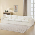155''Cloud Boneless Sectional Couch, Modular Sectional Sofa Deep Seat, Oversized Upholstered Convertible Comfy 4 Seater Chenille Memory Foam Sofa Couches for Living Room, Beige