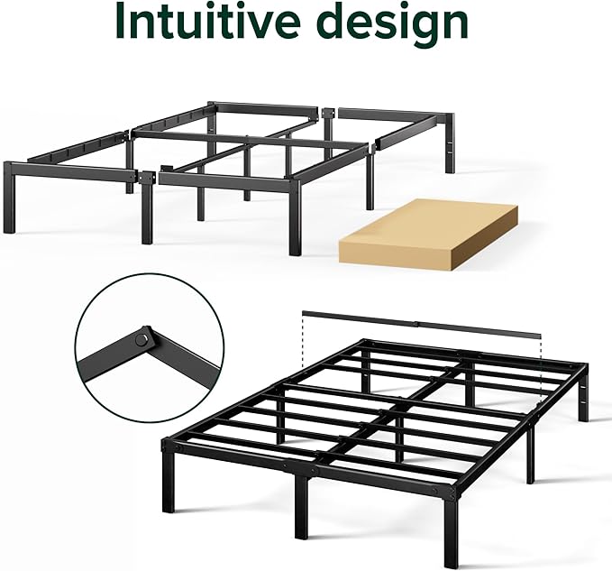 Zinus 14 Inch Elias Metal Platform Bed Frame, Steel Support, No Box Spring Needed, Easy Assembly, Full