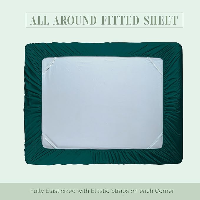 Elegant Comfort 1500 Premium Hotel Quality 18-24 Inches Deep - Extra Deep Pocket Single Fitted Sheet for High Mattress, Luxury and Softest, Smart Pocket - Wrinkle Free, King, Marine Teal