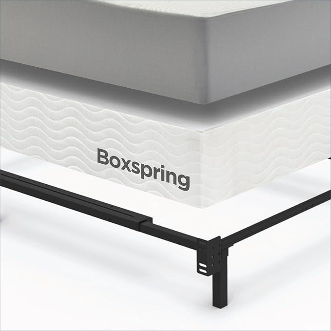 ZINUS Compack Metal Adjustable Bed Frame / 7 Inch Support Bed Frame for Box Spring and Mattress Set, Full/Queen/King