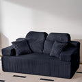 69’’ Loveseat Couch with High Backrest, Small Modular Sectional Sofa, Cloud Corduroy, Boneless Couches for Living Room(Dark Grey)