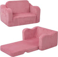 MeMoreCool Corduroy Pink Kids Chair, 2-in-1 Kids Couch Fold Out to Lounger for Girls, Comfy Foam Sofa for 1-3 Year Old with Washable Cover for Playroom and Bedroom | Playroom Seating