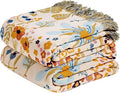 LUTBM Boho Throw Blanket with Florals & Leaves Embroidery Reversible Lightweight Cotton Gauze Throws for Couch,Bed,Sofa & Chair Decor - Bohemian Living Room Accent Gift 60"x80"