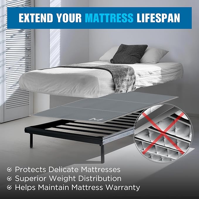 Meliusly Heavy Duty Bunkie Board Twin Size (38x75) - Non-Slip Breathable Bed Support Board for Slatted Bed Frame, Anti-Sag Under Bed Support, Noise Minimizing Moisture Resistant Bed Board