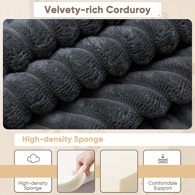 YESHOMY 98.4" Boneless Couches for Living Room, Comfy Modular Sectional Couch, Cloud Couch with Deep Seat, L-Shaped Sofa with Ottoman, Black