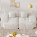 85" Cloud Loveseat Sofa in a Box, Modern Small Couch No Assembly Required, Comfy Deep Seat Boneless Couches for Living Room, Bedroom, Apartment, Beige 1 PCS