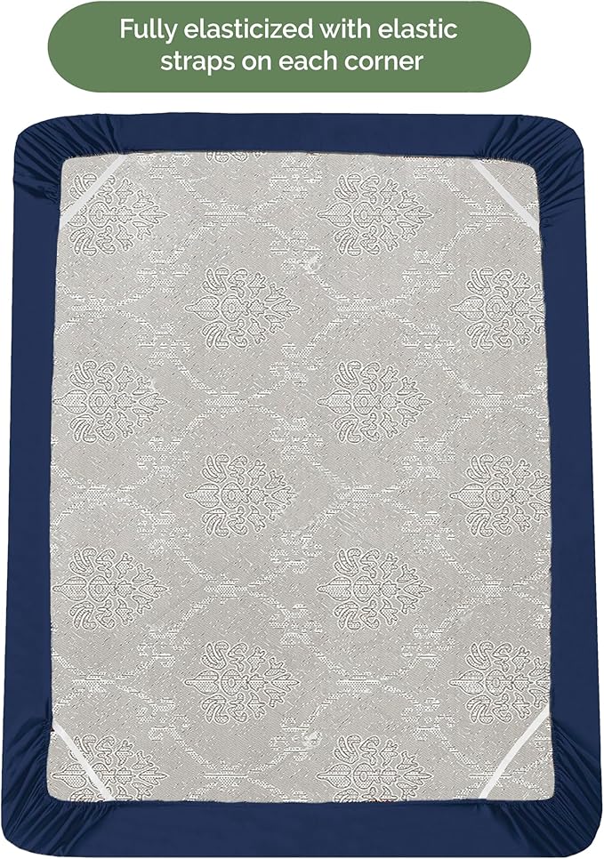Elegant Comfort 1500 Premium Hotel Quality 18-21 Inches Deep - Extra Deep Pocket Single Fitted Sheet for High Mattress, Luxury and Softest, Smart Pocket - Wrinkle Free, Full, Navy Blue