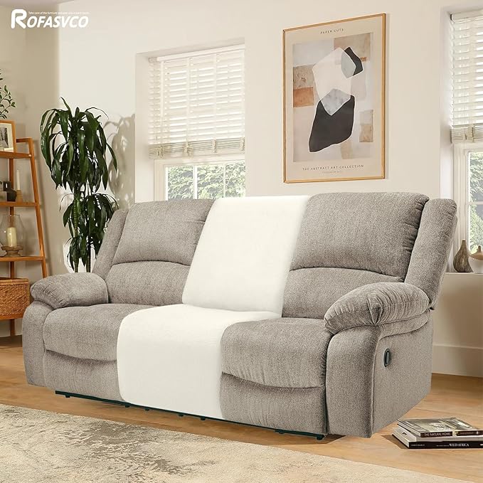 Waterproof Reclining Sectional Couch Covers Washable L Shaped Couch Cover for Sectionals Recliner Sofa Covers Stretch Corner Recliner Slipcovers for Dogs (Additional Seat Cover, Cream)