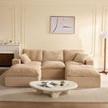 106.3” Sectional Couches for Living Room, Set of Cloud Couch, Modular Sectional Sofa, Convertible Sofas Bed, Deep Seat Sofa, U Shaped Cozy Sofa Furniture Set, Corduroy, Camel