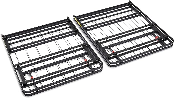 Amazon Basics Bed Frame with Storage, Foldable Metal Platform, Sturdy Steel, No Box Spring Needed, 14 inches High, Tool-Free Easy Assembly, Noise-Free, King Size, Black