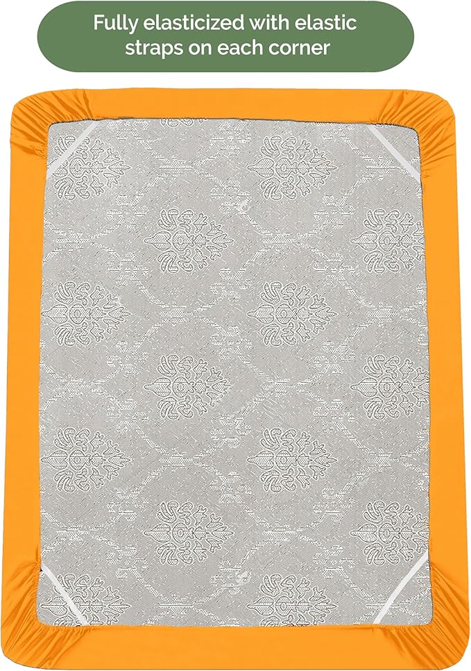 Elegant Comfort 1500 Premium Hotel Quality 18-21 Inches Deep - Extra Deep Pocket Single Fitted Sheet for High Mattress, Luxury and Softest, Smart Pocket - Wrinkle Free, King, Orange