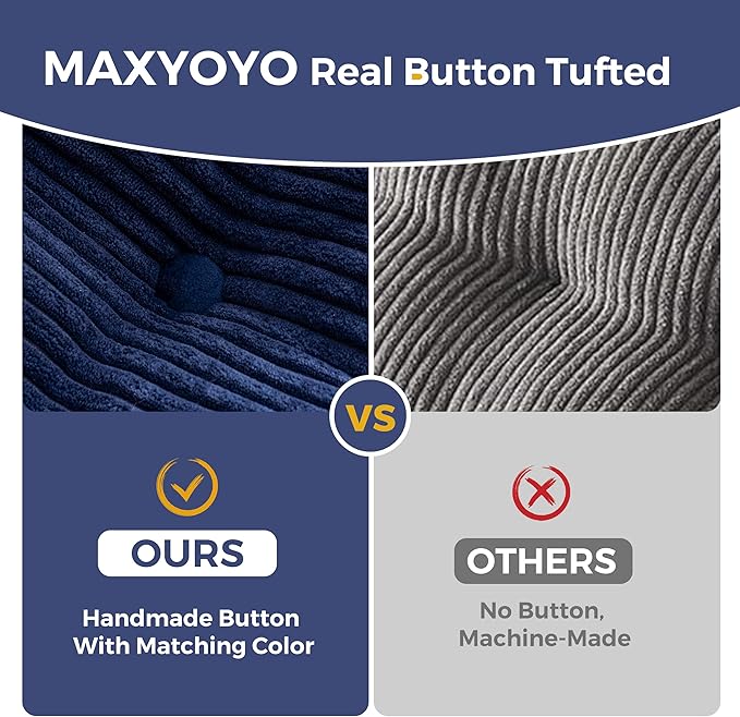 MAXYOYO Convertible Sofa Bed, Pull Out Oversized Loveseat Sleeper Sofa, 2 in 1 Folding Couch Bed, Fold Out Floor Couch with Pillows for Living Room Bedroom Lounge, Navy