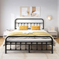 Vengarus Metal Bed Frame,Full Size Bed Frame with Headboard,Structurally Stable, Heavy Duty Steel Slat Supported,Under Bed Storage,No Box Spring Needed,14 Inch,Black