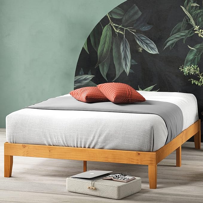 Zinus Alexia Wood Platform Bed Frame, Solid Wood Foundation, No Box Spring Needed, Wood Slat Support, Easy Assembly, Rustic Pine, Full