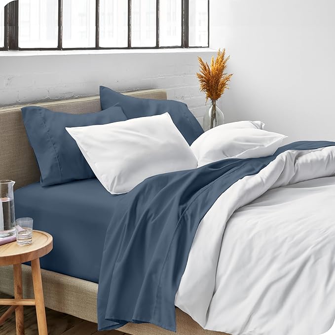 Bare Home King Sheet Set - 1800 Ultra-Soft Microfiber King Bed Sheets - Double Brushed - Deep Pockets - Easy Fit - 4 Piece Set - Bedding Sheets & Pillowcases (King, Bering Sea)