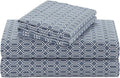 Comfort Spaces 100% Cotton Sheets Queen, Breathable, Naturally Cool Cotton Sheets, Soft Cotton Bed Sheets with 14" Elastic Pocket Fits up to 16" Mattress, All Seasons Sheet Set, Diamond Blue 4 Piece
