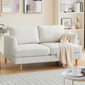 Loveseat Sofa 56" Mid Century Modern Small Couches for Small Spaces Love Seat with 2-Seat Upholstered Cushion Sofa Couches for Bedroom, Living Room, Apartment, Office (Beige)