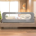 Bed Rail for Toddlers – 71" Swing Down Bed Guard with Double Crossbar Stability, Gap-Free Anti-Pinch Design for Queen & King Size Beds, Quick No-Tool Install (Gray, 71in)