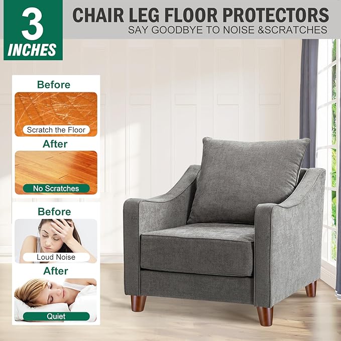 FoDau770 Brown Rubber Wood Furniture Legs 3 Inches, Slant Tapered Wood Feet Mid Century Sofa Legs Set of 4, 5/16" UNC Furniture Feet Replacement Parts for Cabinet Couch Dresser Chair Ottoman Table