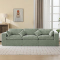 115''Cloud Boneless Sectional Couch, Modular Sectional Sofa Deep Seat, Oversized Upholstered Convertible Comfy 3 Seater Chenille Memory Foam Sofa Couches for Living Room, Green