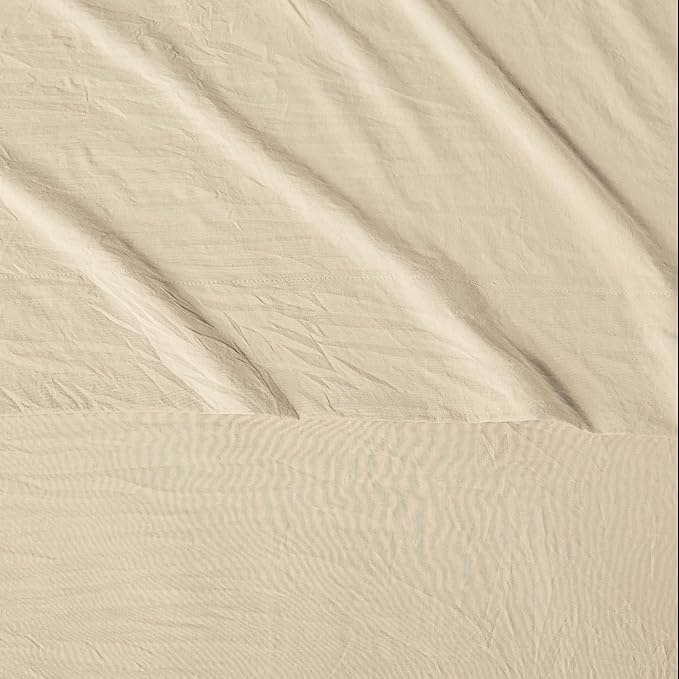 Amazon Basics Full Bed Sheet, 4-Piece Bedding Set, Double Brushed Microfiber, Ultra Soft, Easy Care, Beige