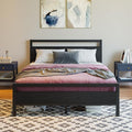 BOFENG Full Size Bed Frame with Wood Headboard,Heavy Duty Platform Bed Frame Full with Storage No Box Spring Needed,Reinforced Steel Slats Support,Mattress Foundation,Black