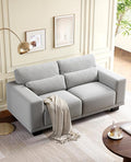 Amada 65" Loveseat Sofa, 2 Seater Couch Sofa for Living Room, Modern Sofa with Wide Armrests & Deep Seats, Comfy Couch with Removable Washable Covers & Linen Fabric, Easy Assembly (Grey, 2 Seater)