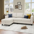Sectional Sofa and Couches for Living Room - 78''L Shaped Beige Linen Couch-Pet Friendly Modular 3-Seater Convertible Sofas-Washable Covers-Suitable for The Living Room, Apartment or Bedroom