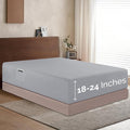 Elegant Comfort 1500 Premium Hotel Quality 18-24 Inches Deep - Extra Deep Pocket Single Fitted Sheet for High Mattress, Luxury and Softest, Smart Pocket - Wrinkle Free, Full, Silver