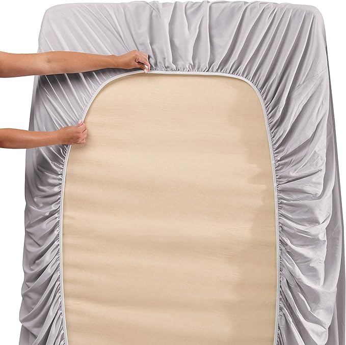 Hearth & Harbor Extra Deep Pocket Sheets - Fits Mattress 18-24 Inches Deep - Extra Deep Pocket California King Size - 6 Piece Cal King Sheets - Cal King, Light Lavender