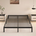 10 Inch Full Size Bed Frame - No Box Spring Needed Heavy Duty Metal Platform Mattress Foundation with Steel Slats, Non-Slip Noise Free Easy Assembly Black Bedframes