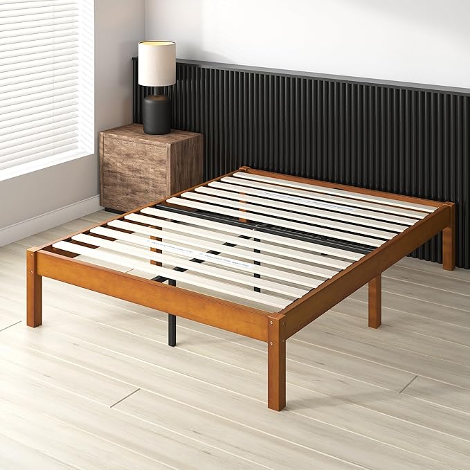 Zinus Ellie 14 Inch Full Bamboo Platform Bed Frame, Wood Slat Support, No Box Spring Needed, Easy Assembly, Brown